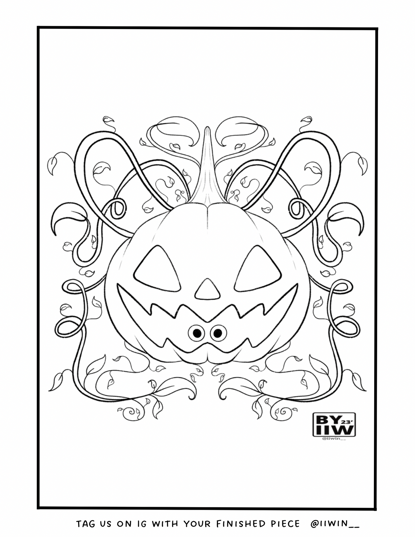 Pumpkin Digital Coloring Sheet