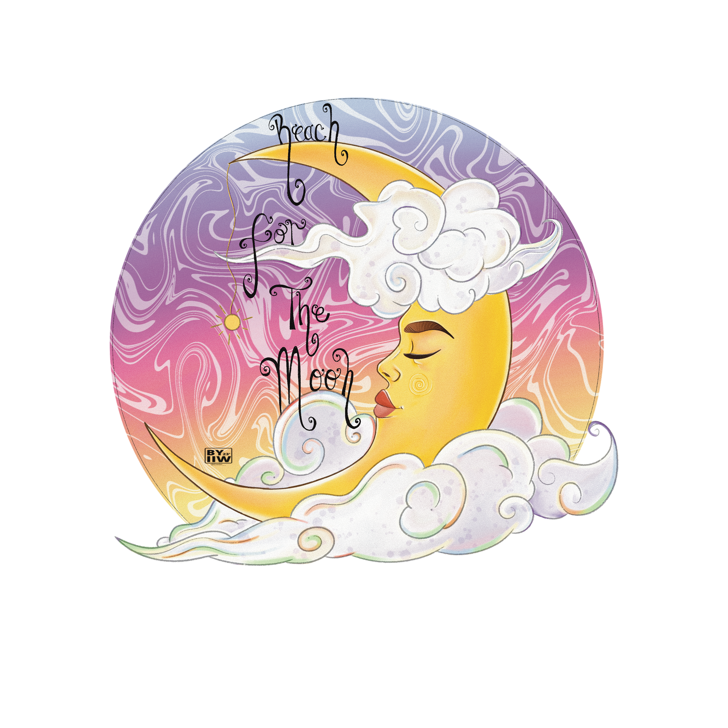 Reach For The Moon Illustration Tote Bag