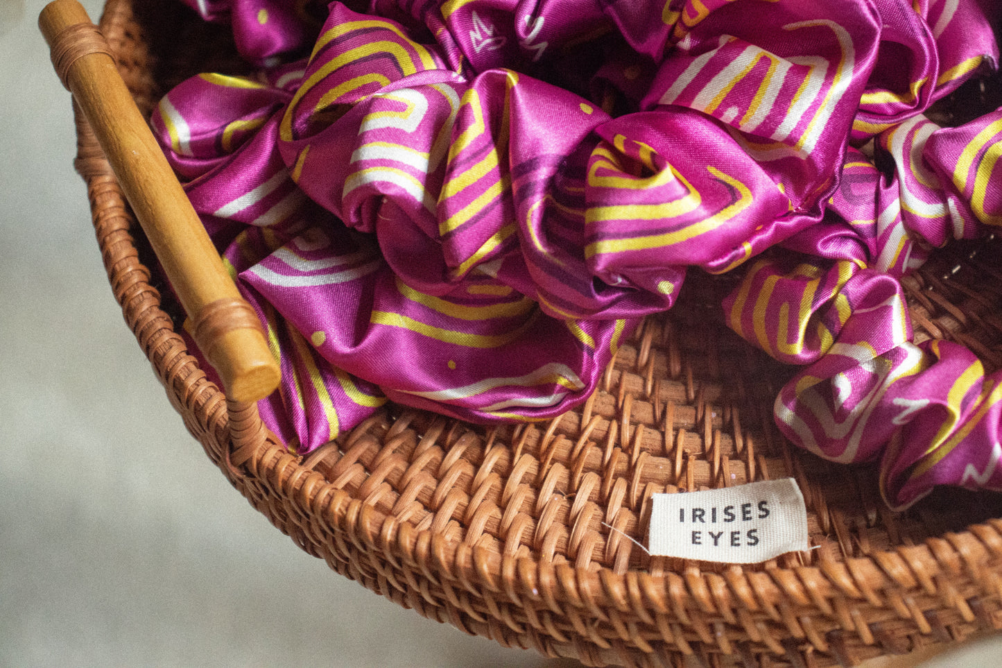 Pink Satin Scrunchie – Handmade Hair Tie for All Hair Types | Wrapped in Iris
