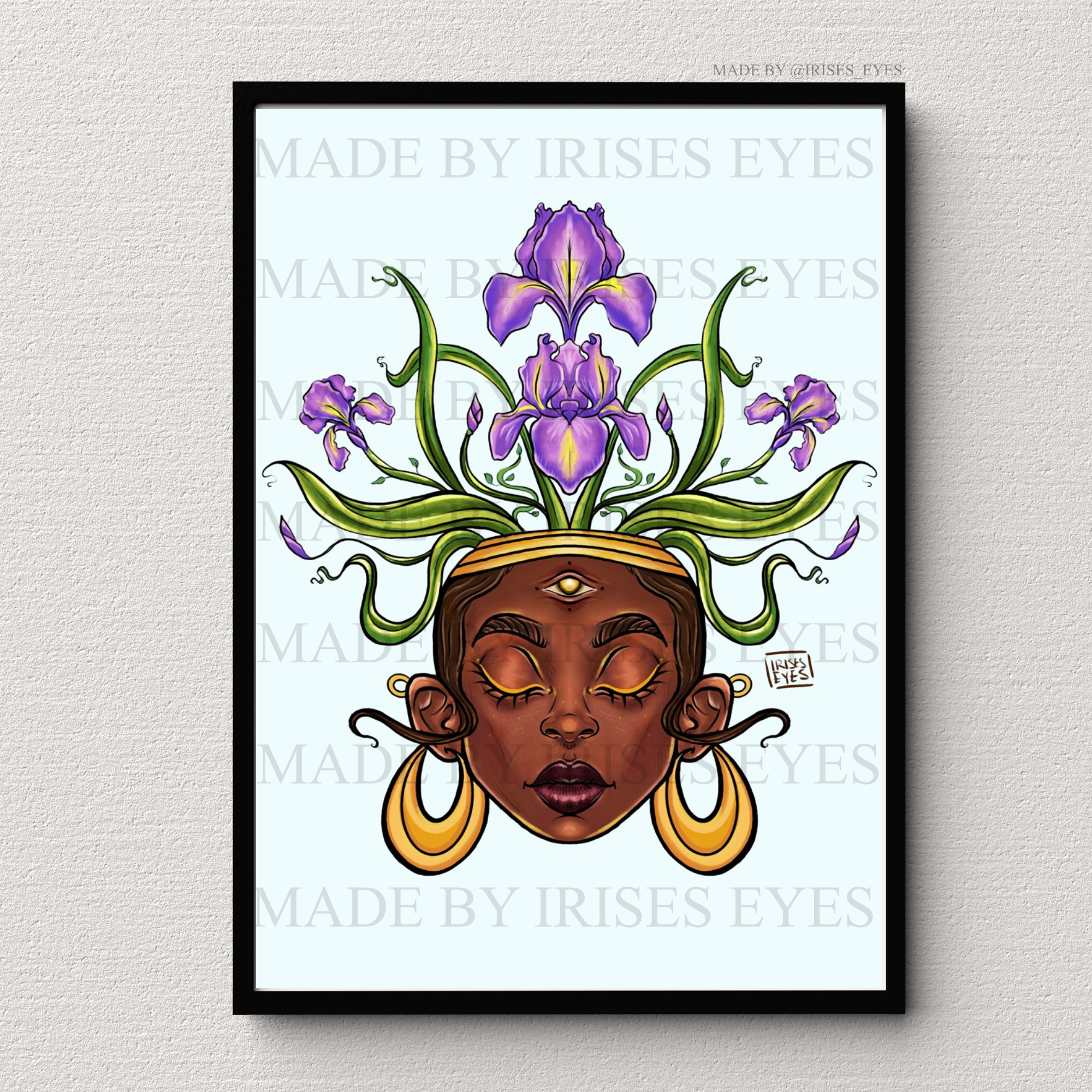 Pot Head – Digital Art Print | African American Floral Illustration |  8x10