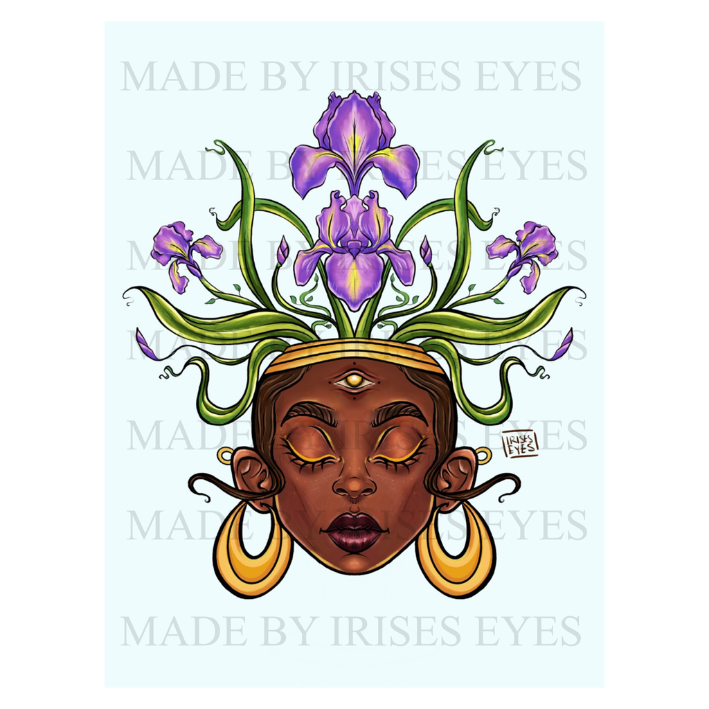 Pot Head – Digital Art Print | African American Floral Illustration |  8x10