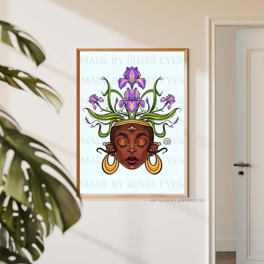 Pot Head – Digital Art Print | African American Floral Illustration |  8x10