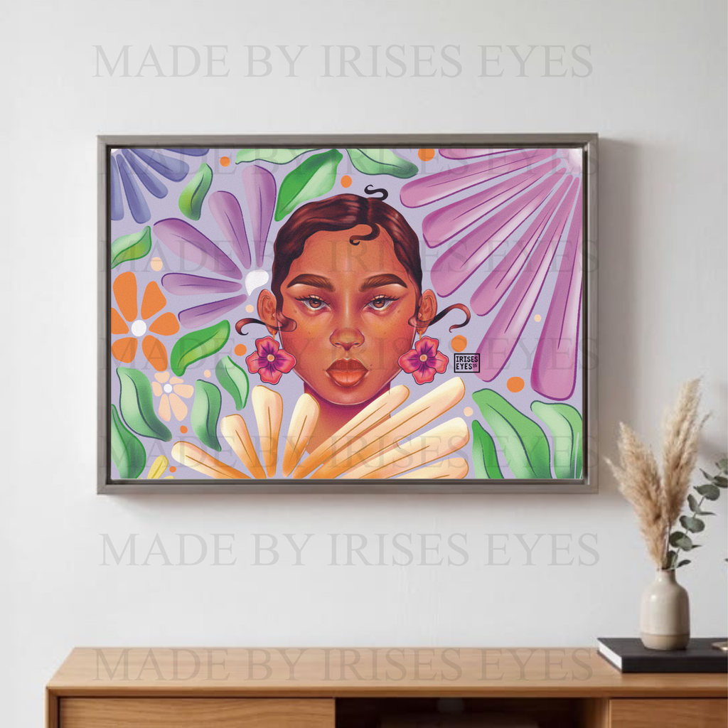 Bloom – 8x10 Art Print | African American Floral Illustration | Colorful Wall Art