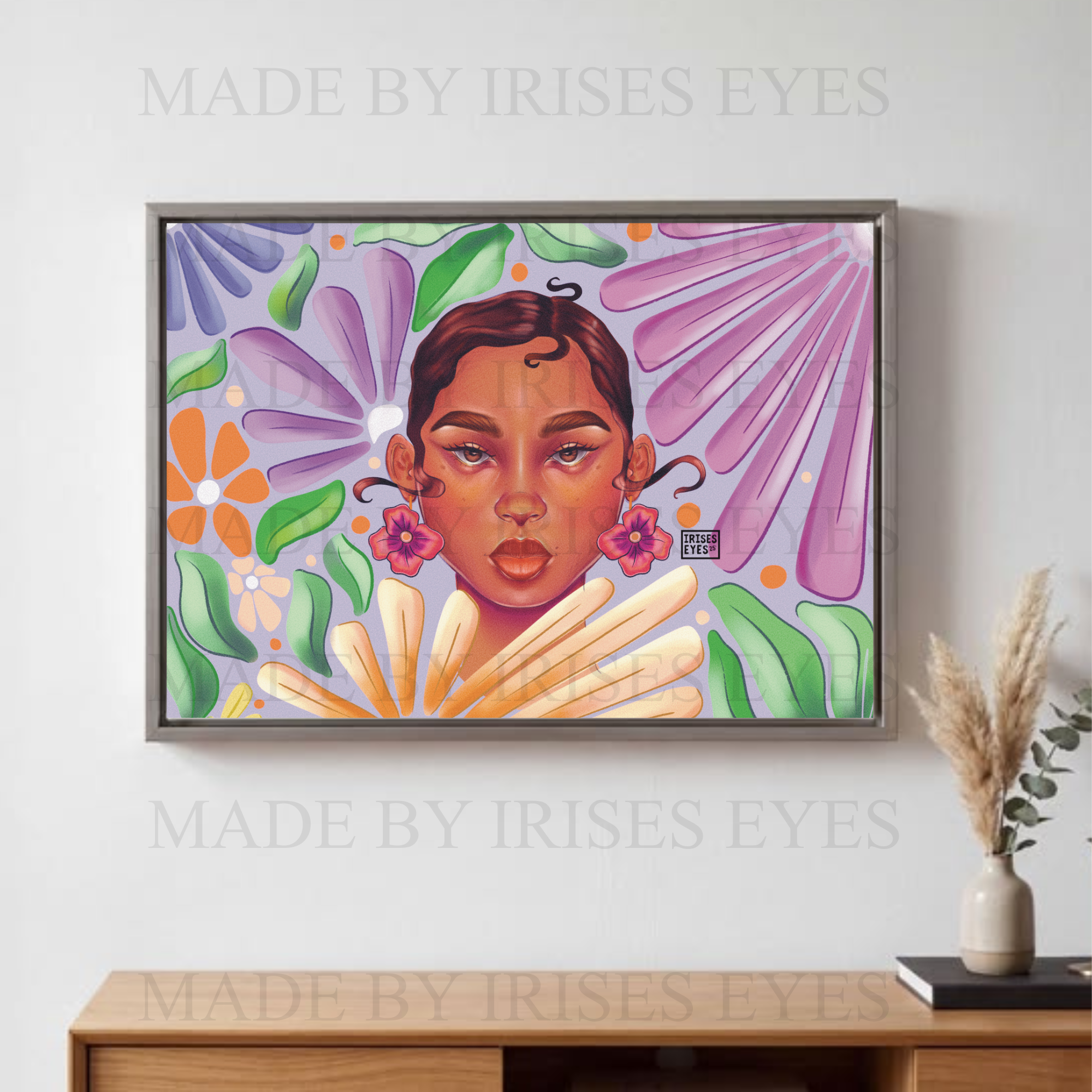 Bloom – 8x10 Art Print | African American Floral Illustration | Colorful Wall Art