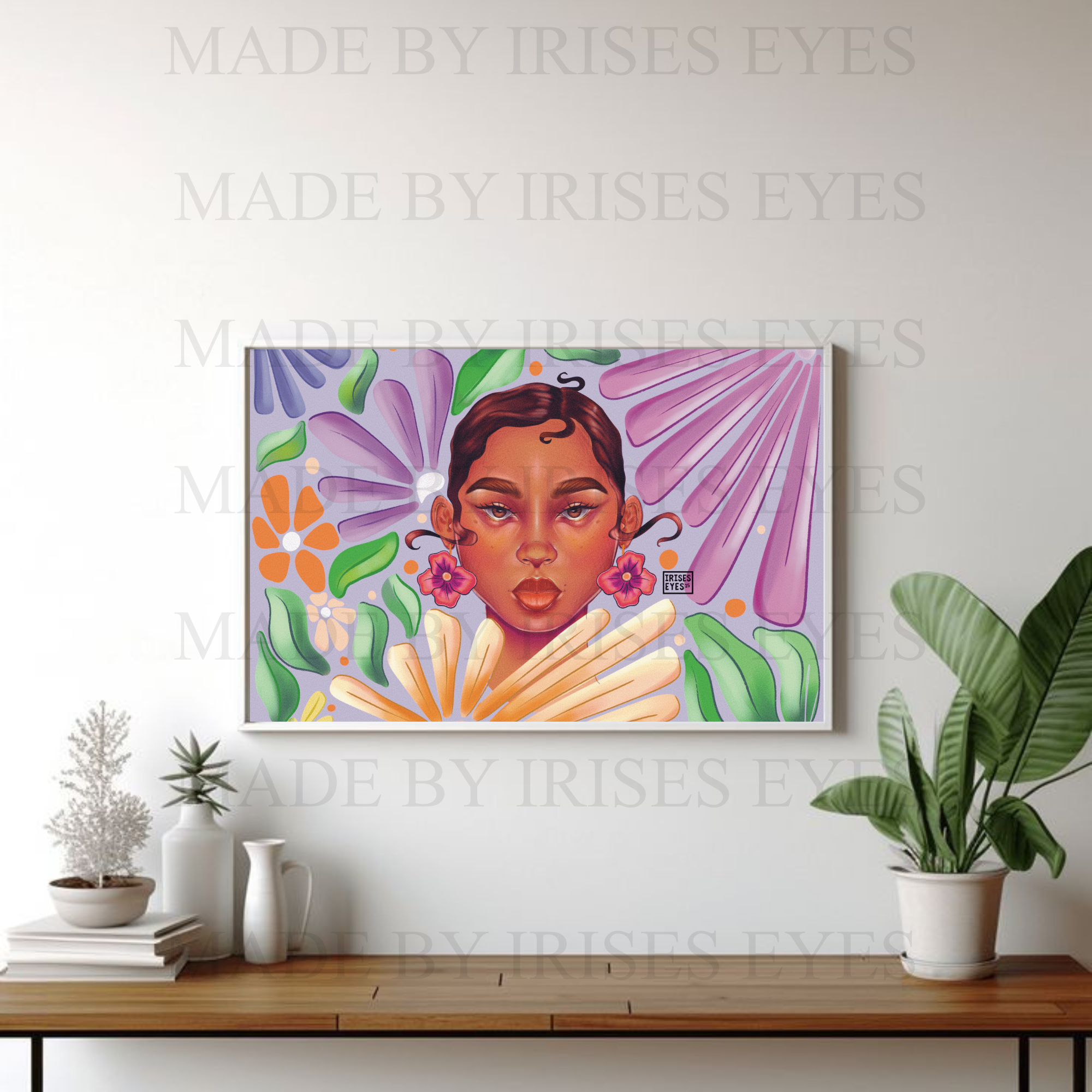 Bloom – 8x10 Art Print | African American Floral Illustration | Colorful Wall Art