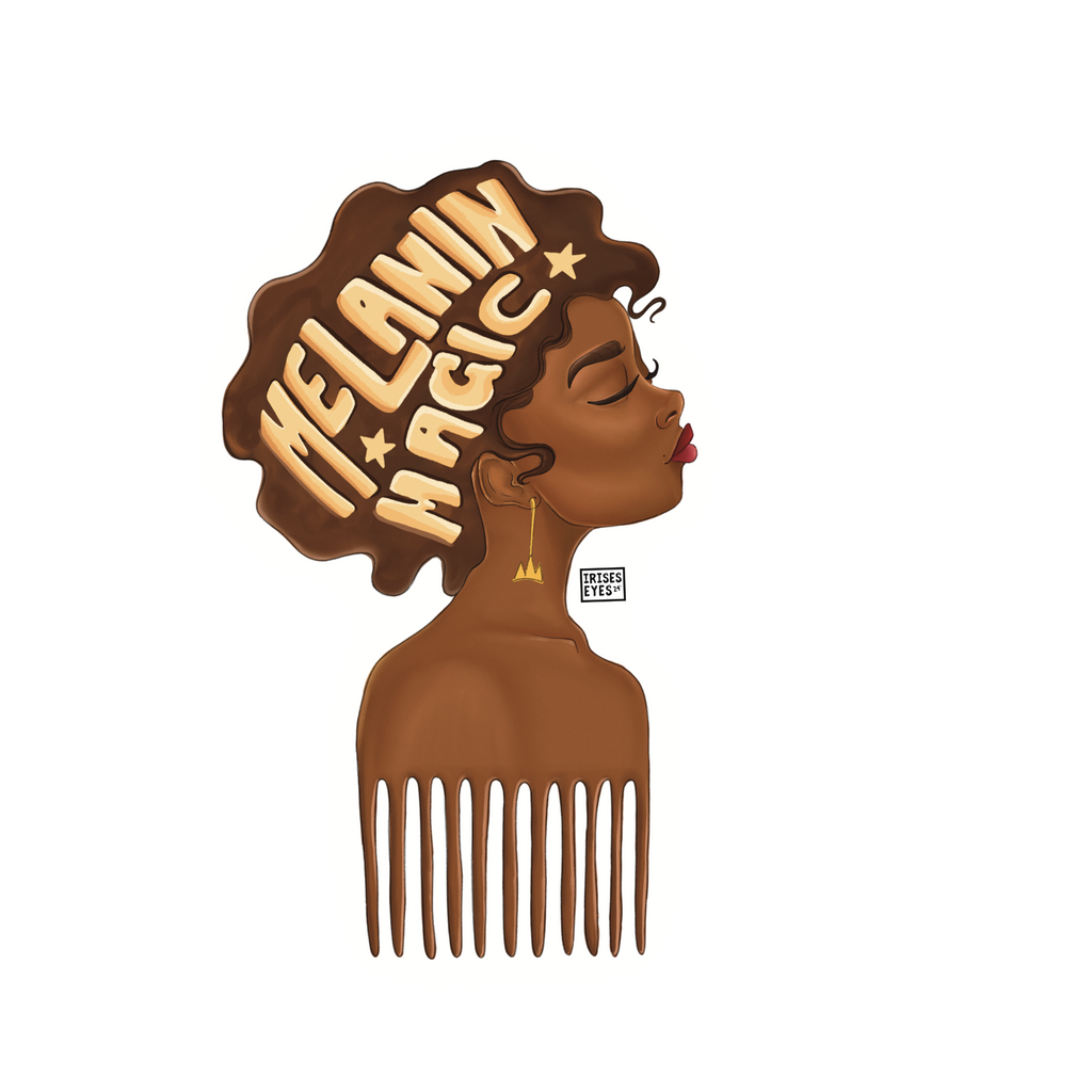 Melanin Magic Black Girl Illustration Tote Bag