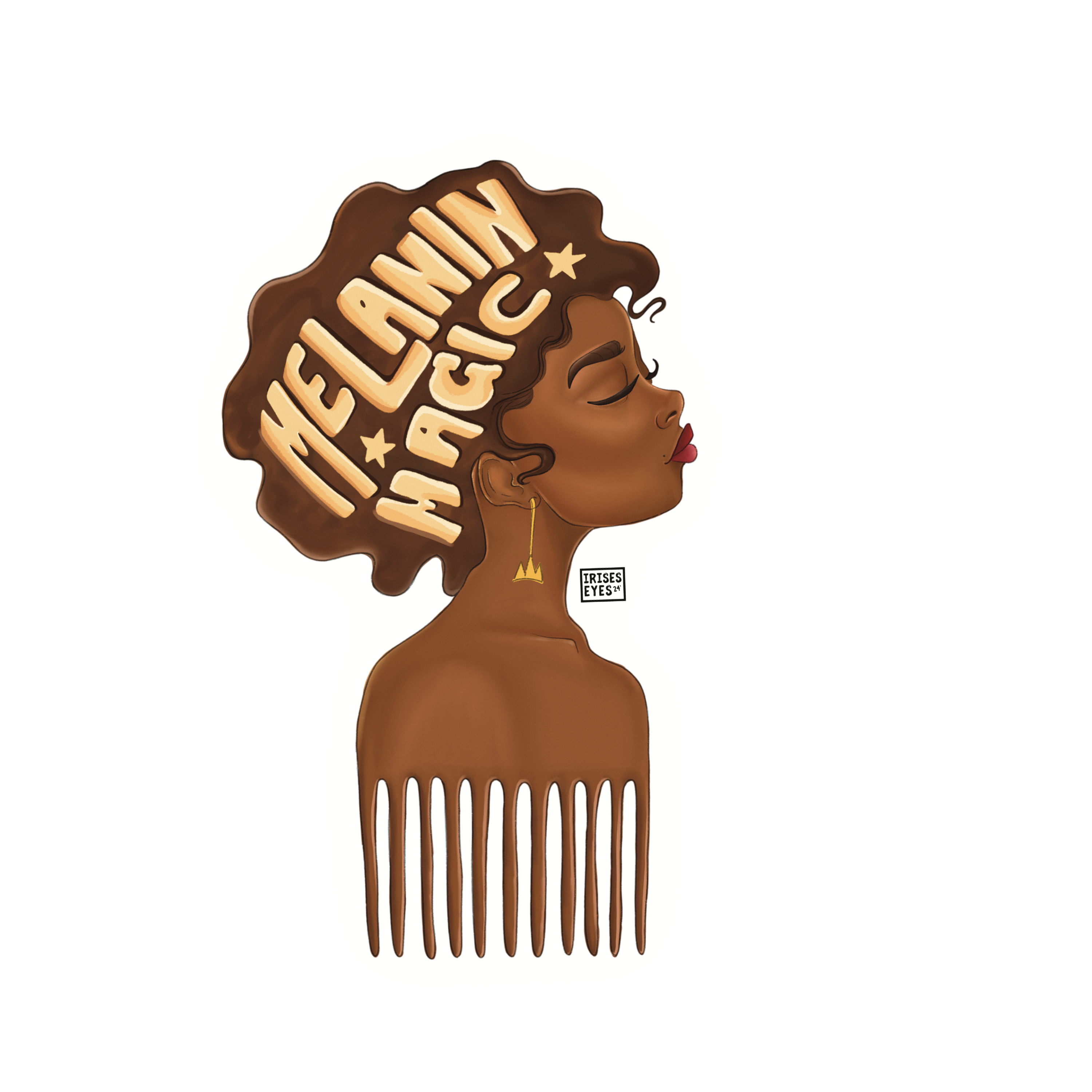 Melanin Magic Black Girl Illustration Tote Bag