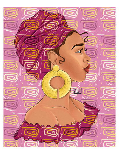 African American Woman Illustration Art Print | “Royalty”