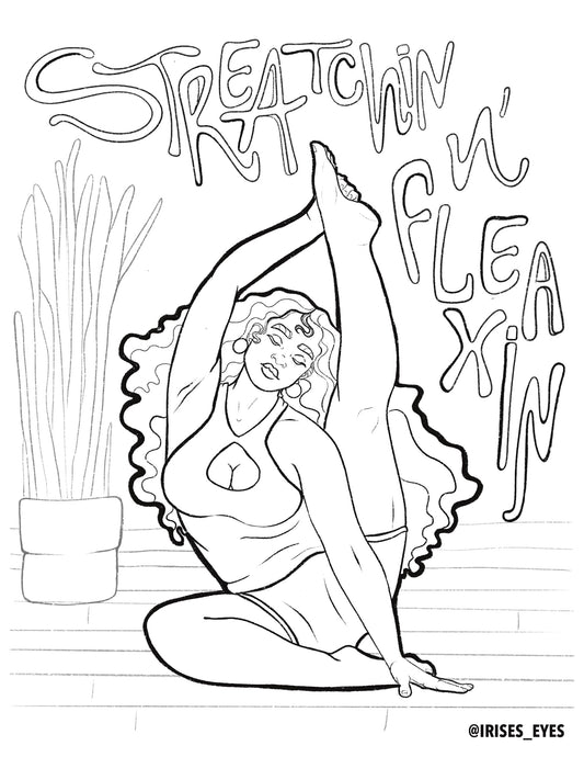 Yoga Inspired Coloring Sheet
